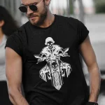 Tee-shirt homme Skeleton Biker noir