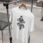 Tee-shirt motard Skeleton Biker blanc