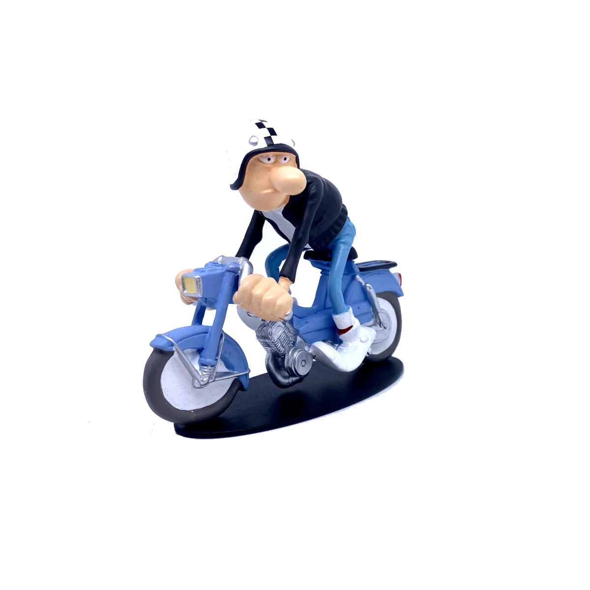MBK Mobylette bleue figurine en résine mob Joe Bar team